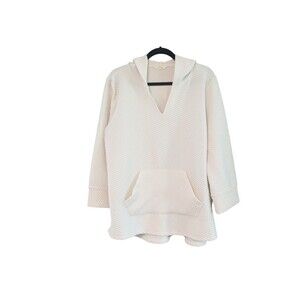 Westbound Womens L  Knit Top Off White V Neck  Pullover